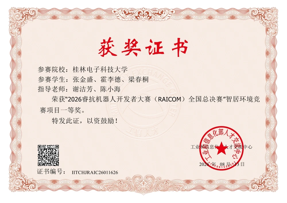 2026年睿抗机器人开发者大赛全国总决赛一等奖