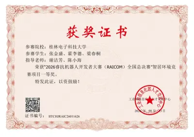 2026年睿抗机器人开发者大赛全国总决赛一等奖